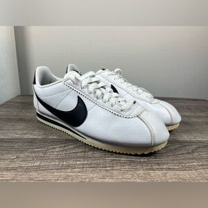 Size 8.5 - Nike Classic Cortez Leather White Black Womens Shoes